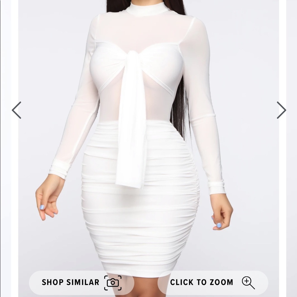 White mini ruffled dress